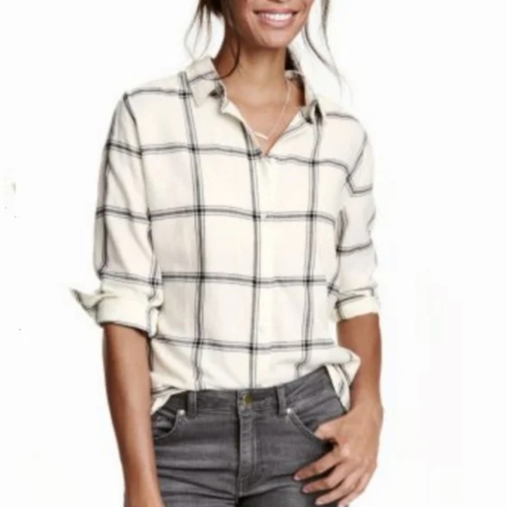 H&M Plaid Button Down 2